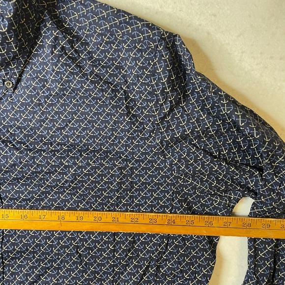 Ralph Lauren Classic Fit XXL Blue Anchor Print Long Sleeve Button Up Shirt - Picture 4 of 10